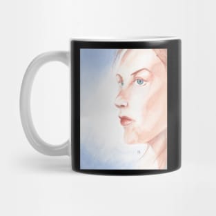 Watercolor girl painting II Mug